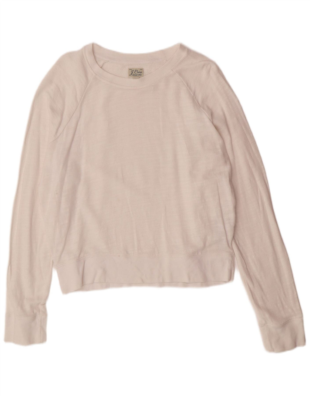 J. CREW Dame Oversized Sweatshirt Jumper UK 10 Small White Bomuld