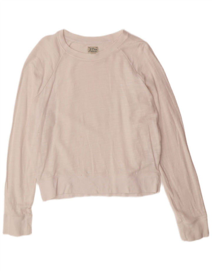 J. CREW Dame Oversized Sweatshirt Jumper UK 10 Small White Bomuld