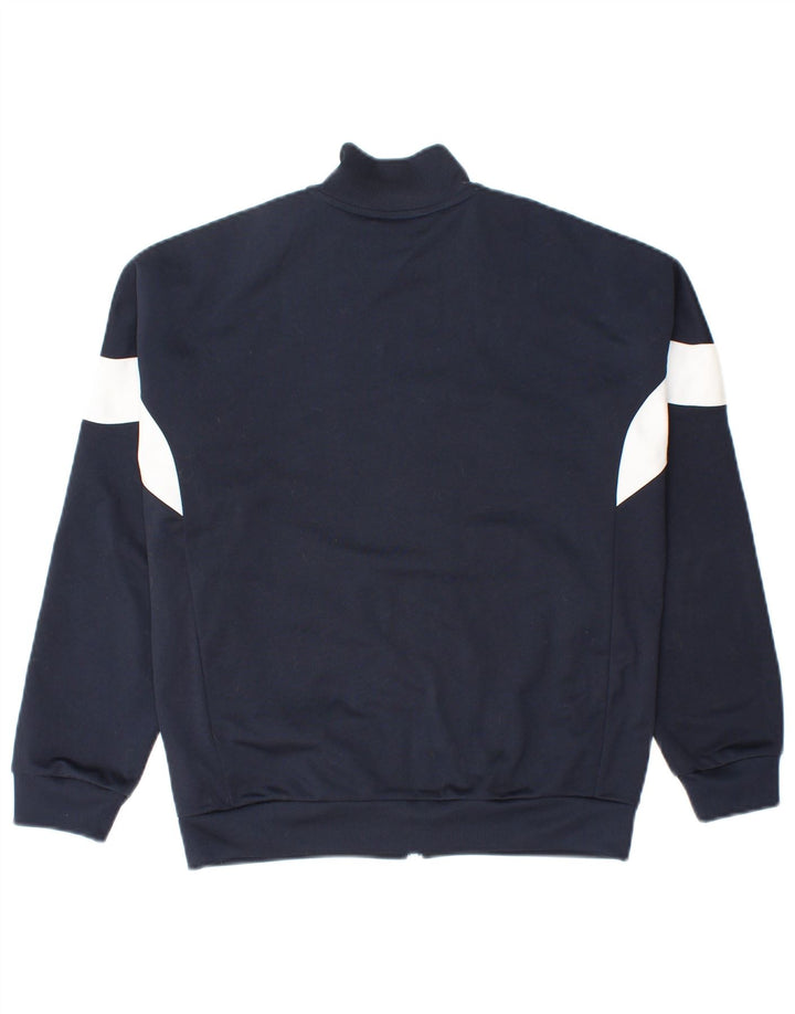 ADIDAS Boys Tracksuit Top Jacket 11-12 Years Navy Blue Colourblock