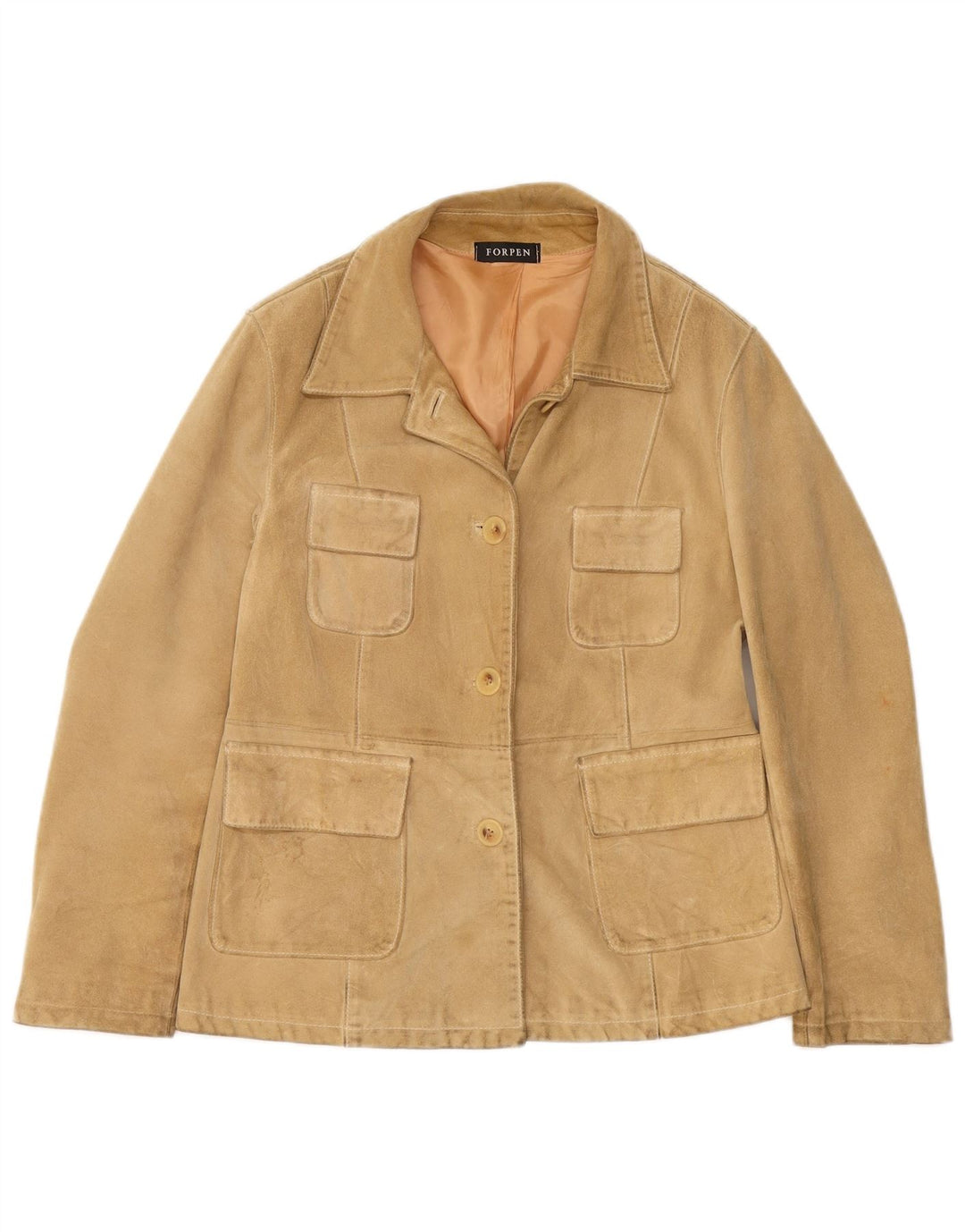 Vintage dame ruskindsjakke UK 8 Small Beige