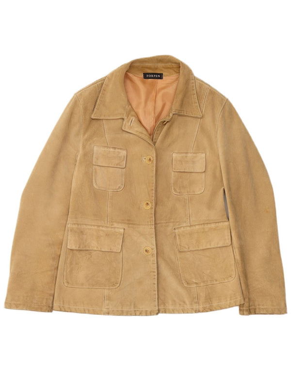 Vintage dame ruskindsjakke UK 8 Small Beige