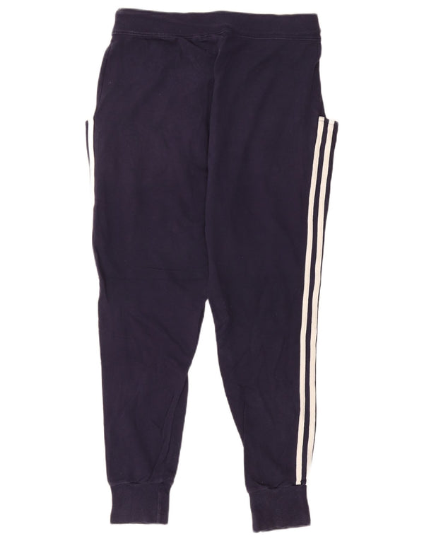 Adidas Dame træningsdragt Bukser Joggers UK 10 Small Navy Blue Cotton