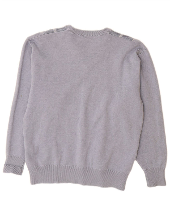 Gabicci Herre V-hals sweater Medium blå stribet uld