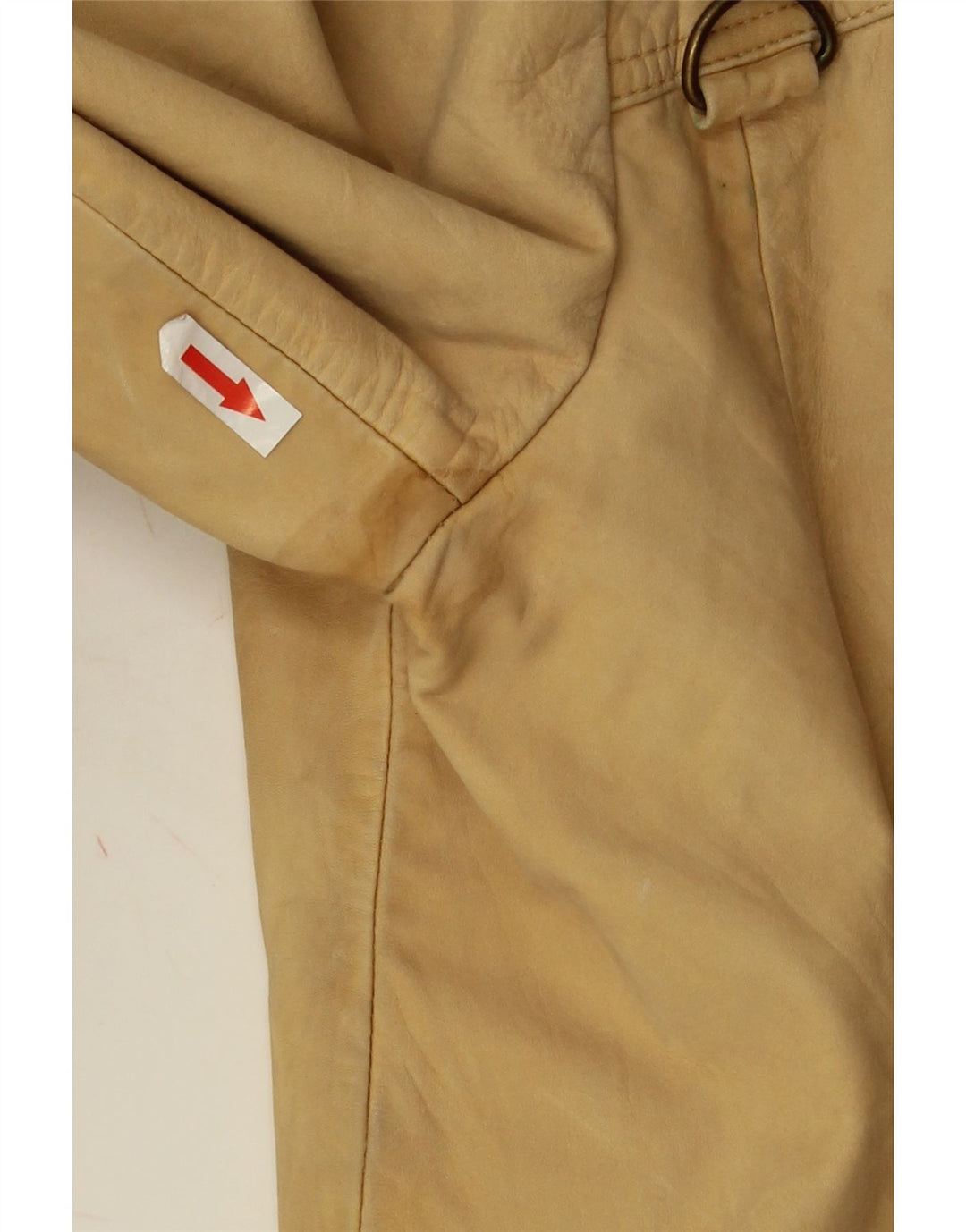 Massimo Rebecchi Herre Læder Biker Jacket IT 54 2XL Beige Læder