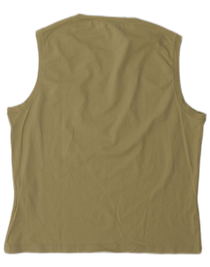 Sportmax Damevest Top UK 14 Stor Khaki Bomuld