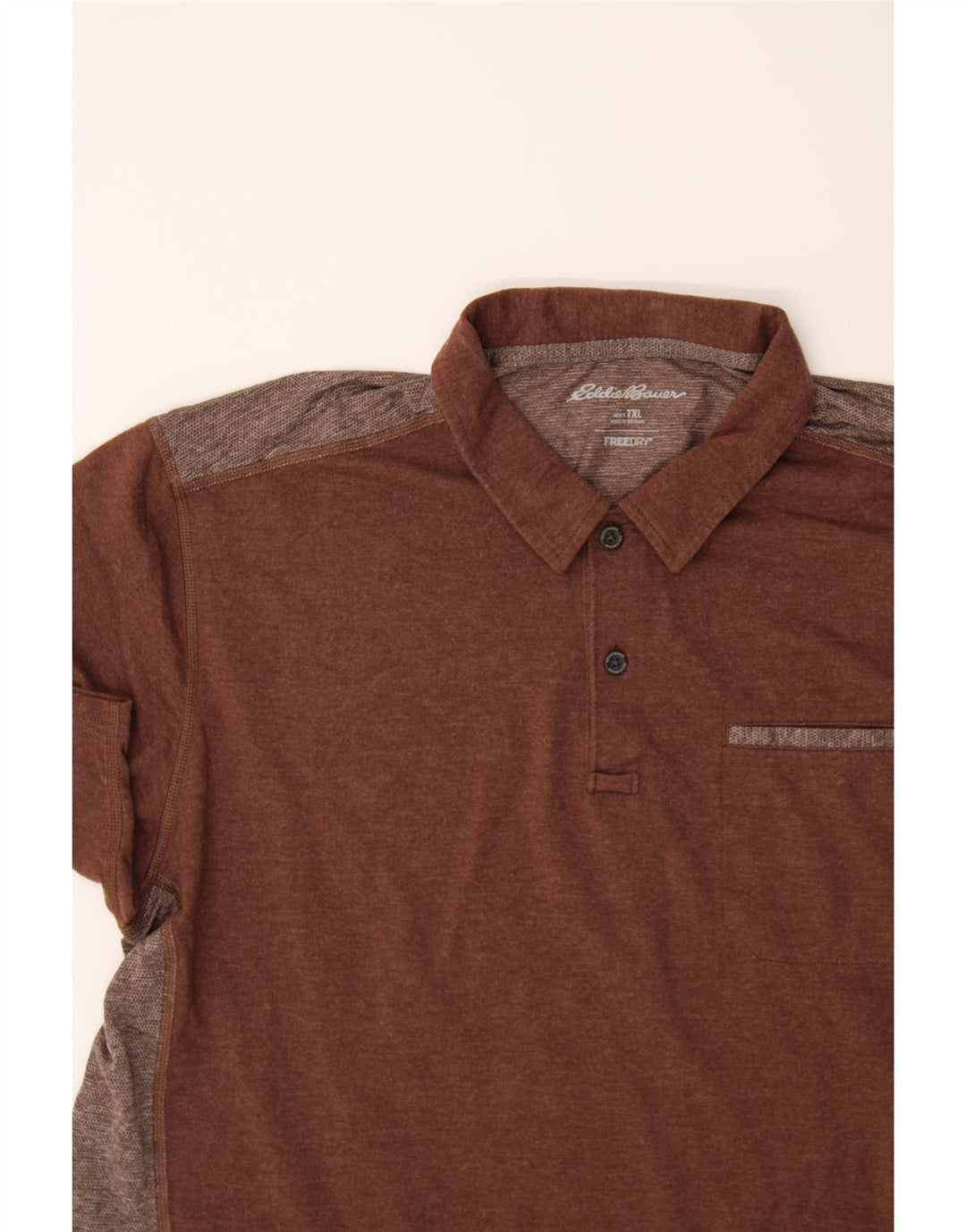 EDDIE BAUER Mens Polo Shirt XL Brown Colourblock Cotton Vintage Eddie Bauer and Second-Hand Eddie Bauer from Messina Hembry 