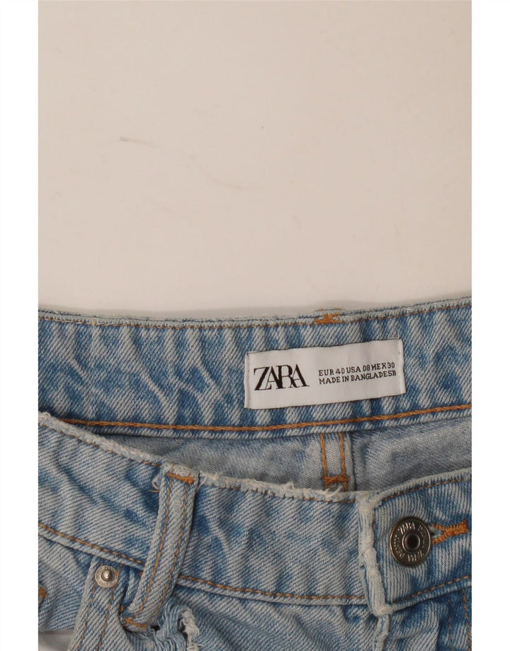 Zara Dame Distressed High Waist Jeans EU 40 Medium W30 L27 Blå