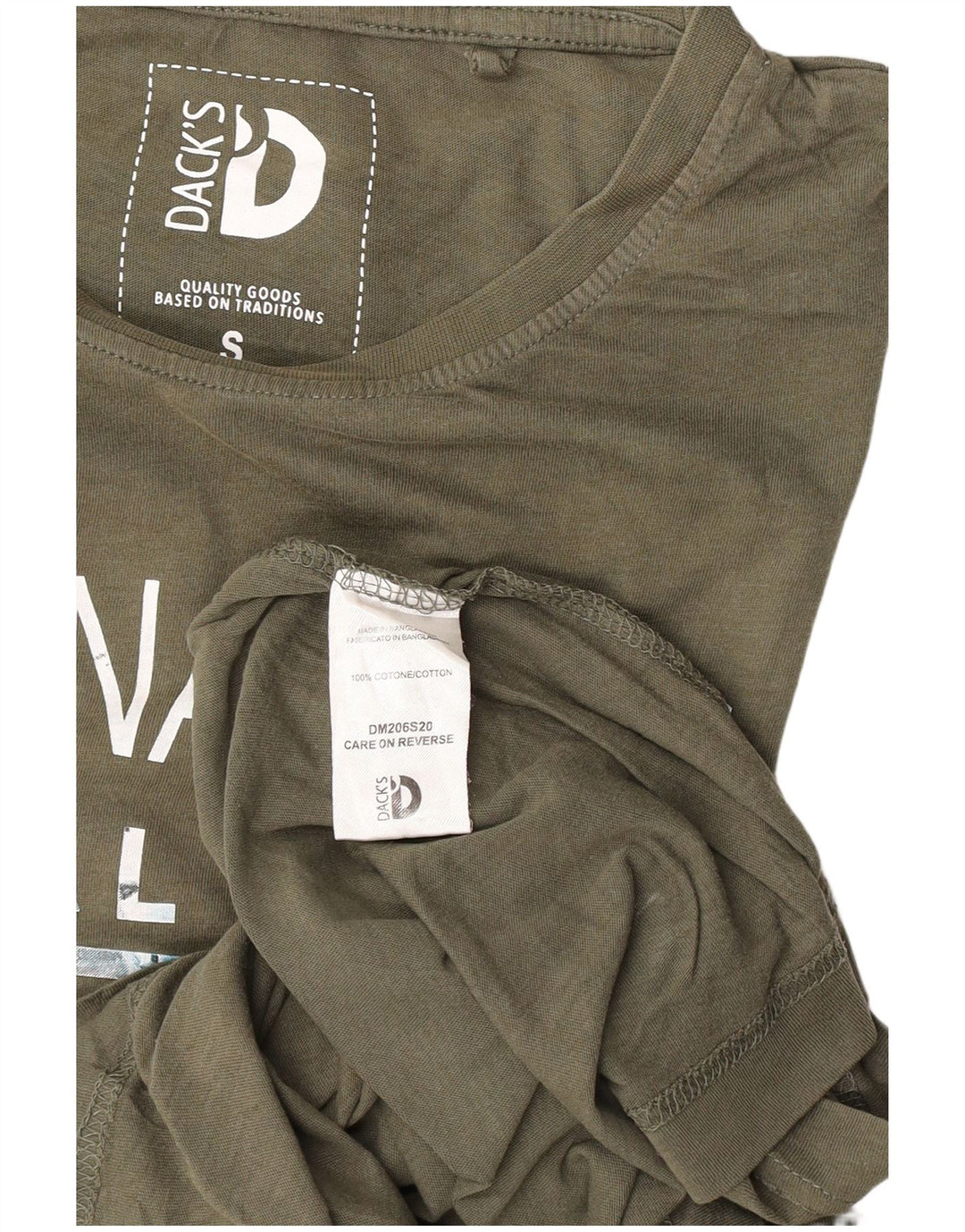 Dacks grafisk T-shirt top til mænd, lille Khaki Bomuld