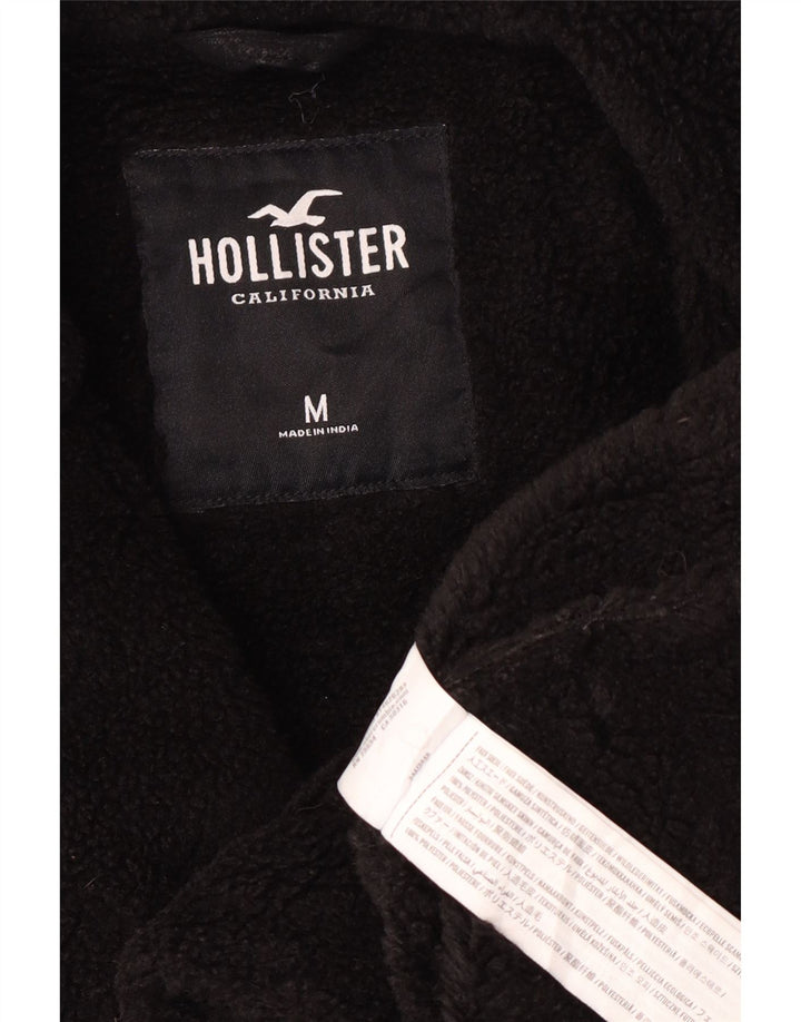 Hollister Sherpa Coat UK 14 Medium Sort Polyester til kvinder