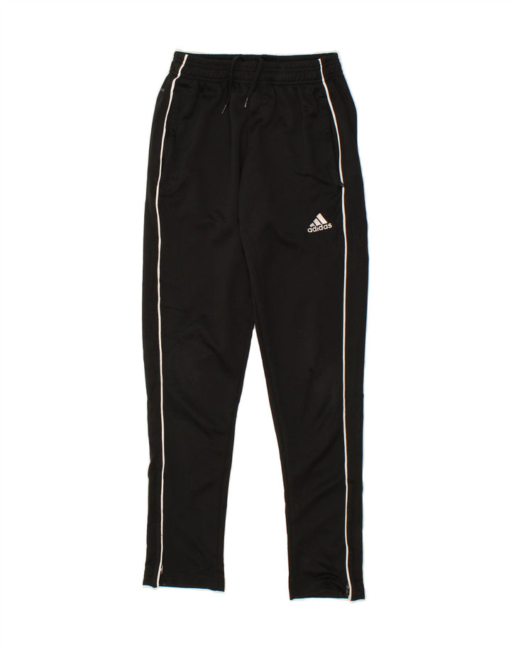 ADIDAS Boys Climalite Tracksuit Trousers 11-12 Years Black Polyester Vintage Adidas and Second-Hand Adidas from Messina Hembry 