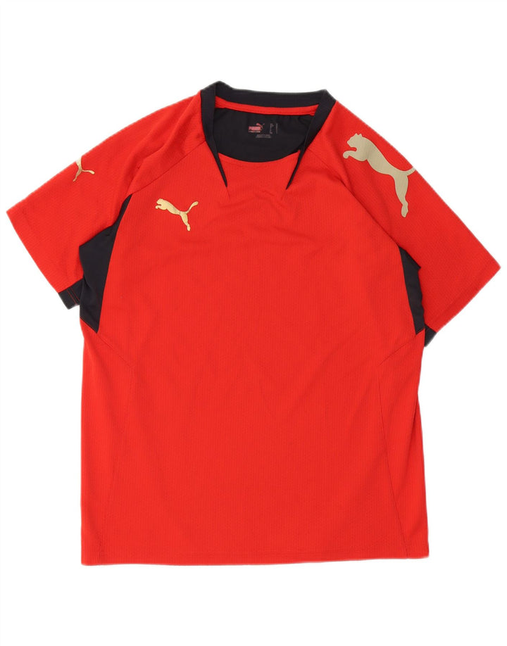 Puma Herre grafisk T-shirt Top Lille Rød Colourblock