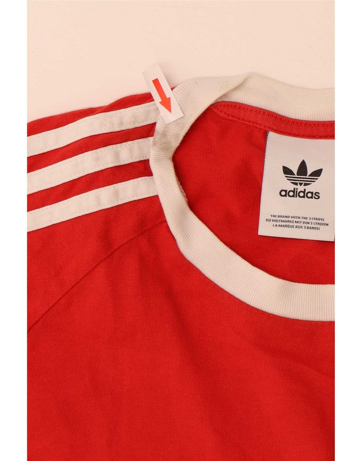 Adidas Herre T-Shirt Top Lille Rød Bomuld