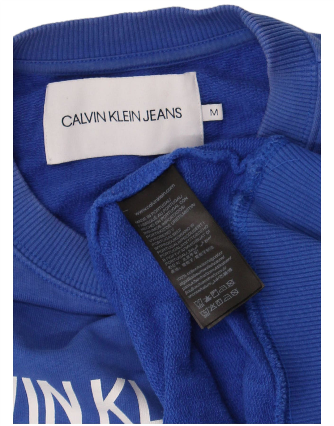 Calvin Klein Jeans Herre Grafisk Sweatshirt Jumper Medium Blå Bomuld