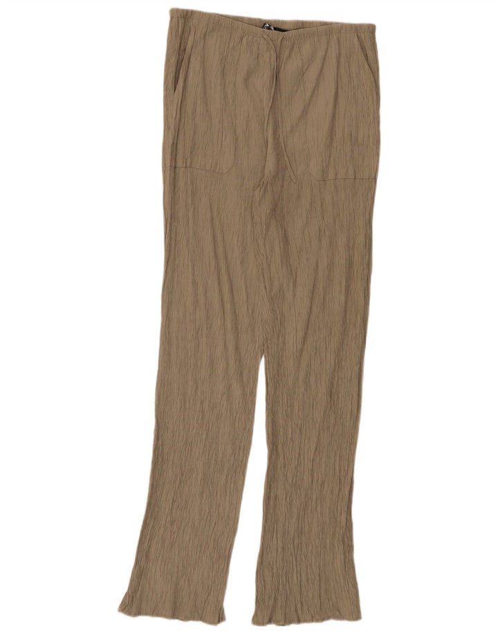 Zara Dame Flare Casual Bukser Medium W28 L32 Beige Viscose