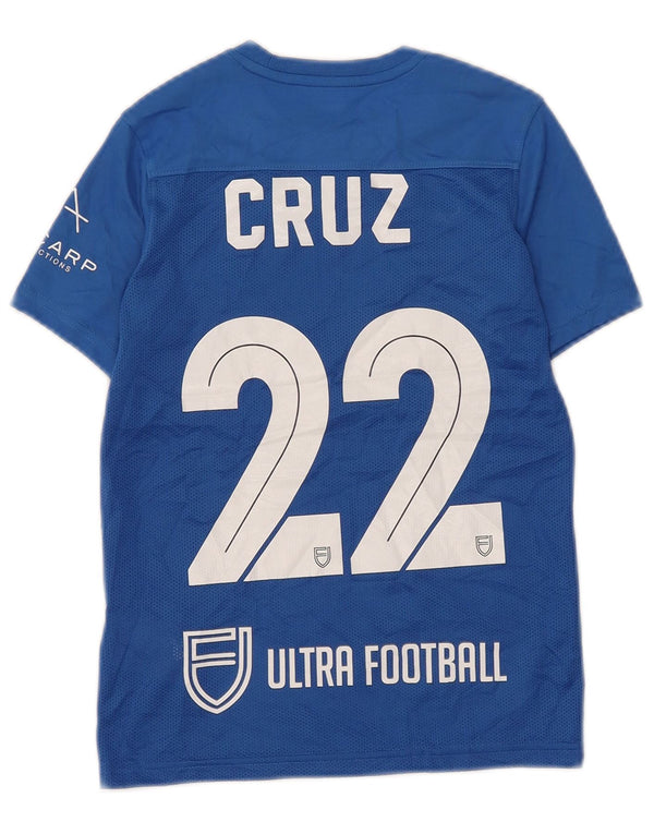 Nike drenge Dri Fit grafisk T-shirt top 8-9 år lille blå polyester