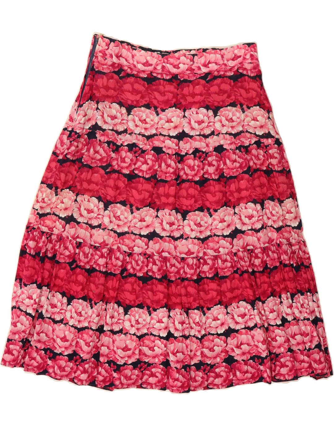 VINTAGE Womens A-Line Skirt W28 Medium Red Floral Vintage Vintage and Second-Hand Vintage from Messina Hembry 