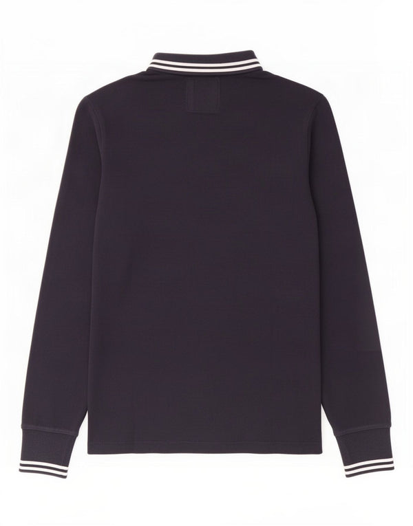 Datch Langærmet Polo Shirt til mænd Medium Navyblå Bomuld