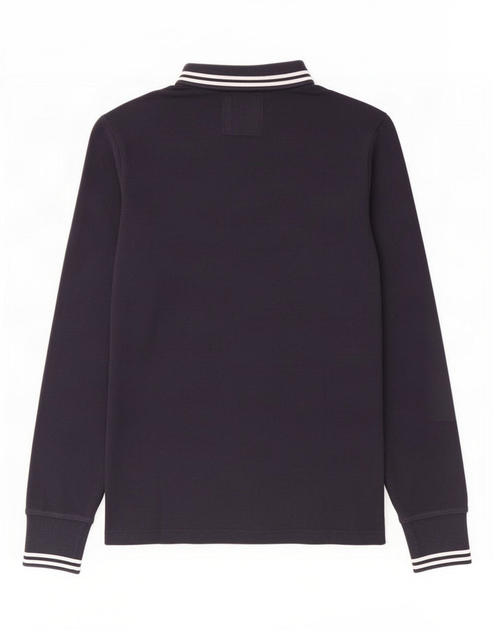 Datch Langærmet Polo Shirt til mænd Medium Navyblå Bomuld