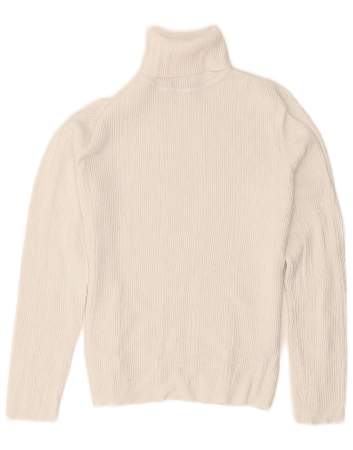 Marks & Spencer Dame Rullehals sweater UK 12 Medium White Viscose