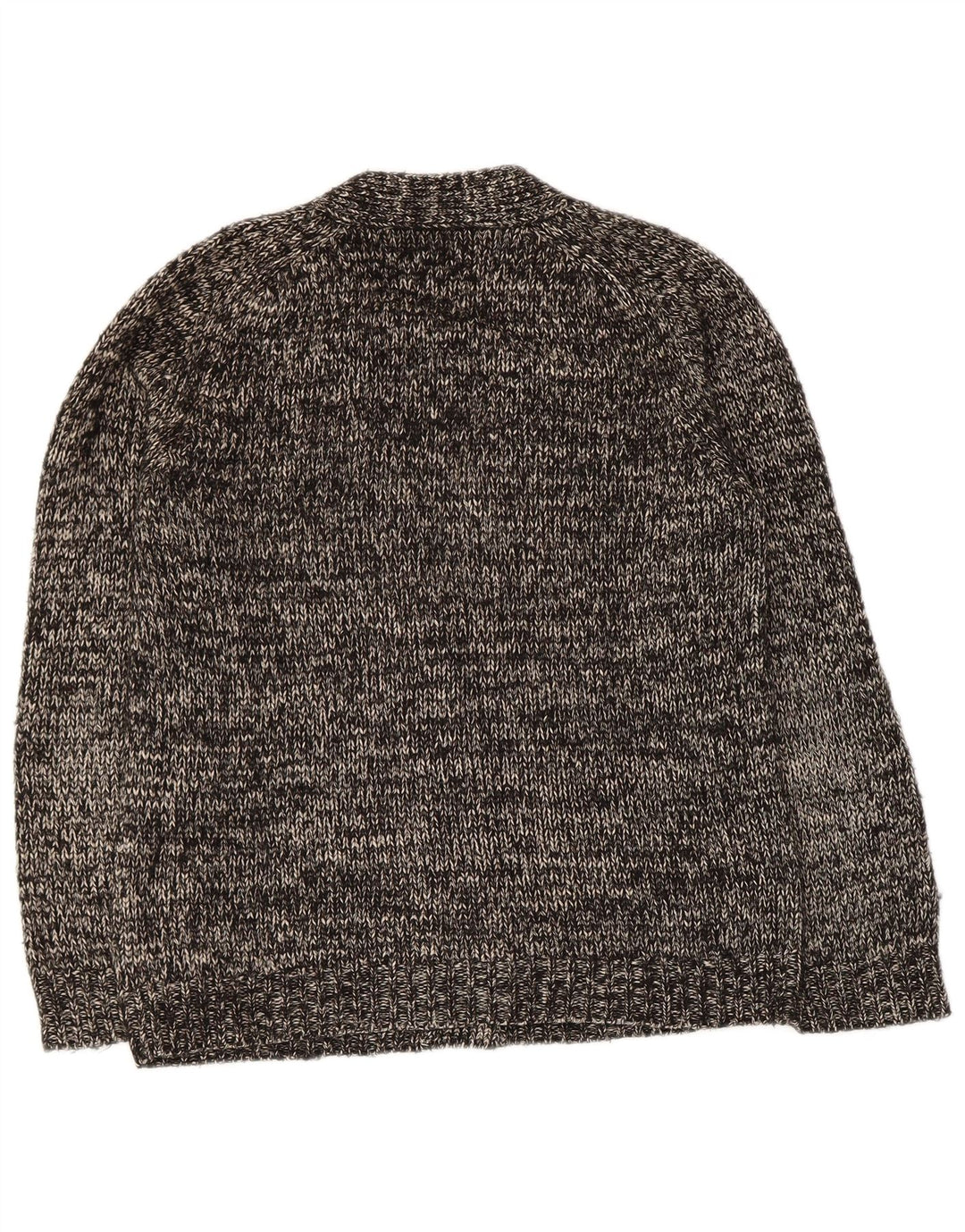 Zara Dame Cardigan Sweater UK 14 Medium Sort Flecked Bomuld