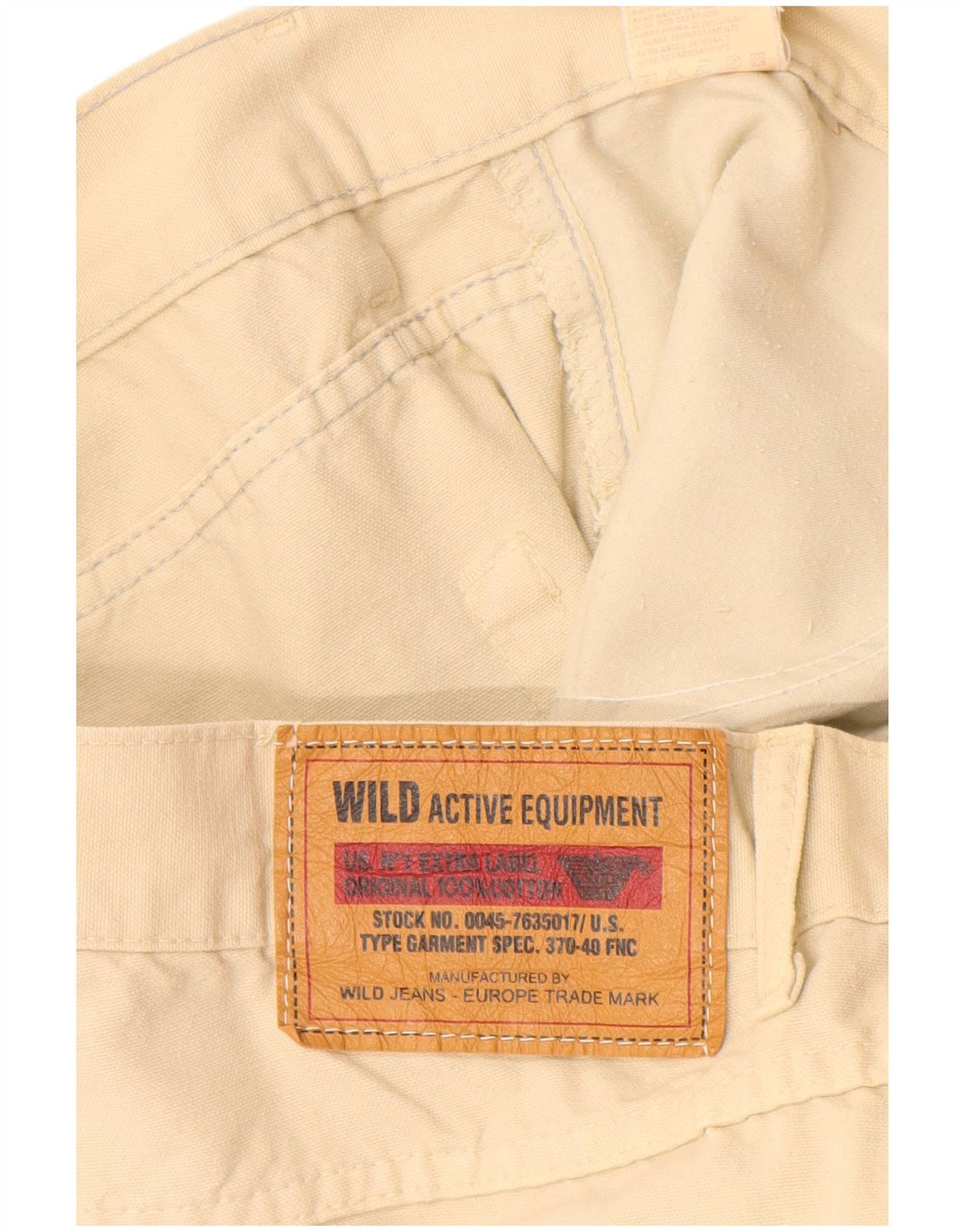 WILD JEANS Herre tilspidsede Casual Bukser IT 54 2XL W34 L33 Beige Bomuld