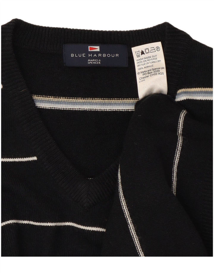 Marks & Spencer Herre Blue Harbor V-hals sweater Medium Navy Blue