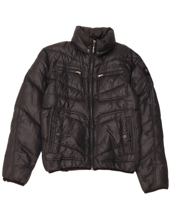 Diesel Herre Hætte Polstret Jakke UK 44 2XL Sort Nylon