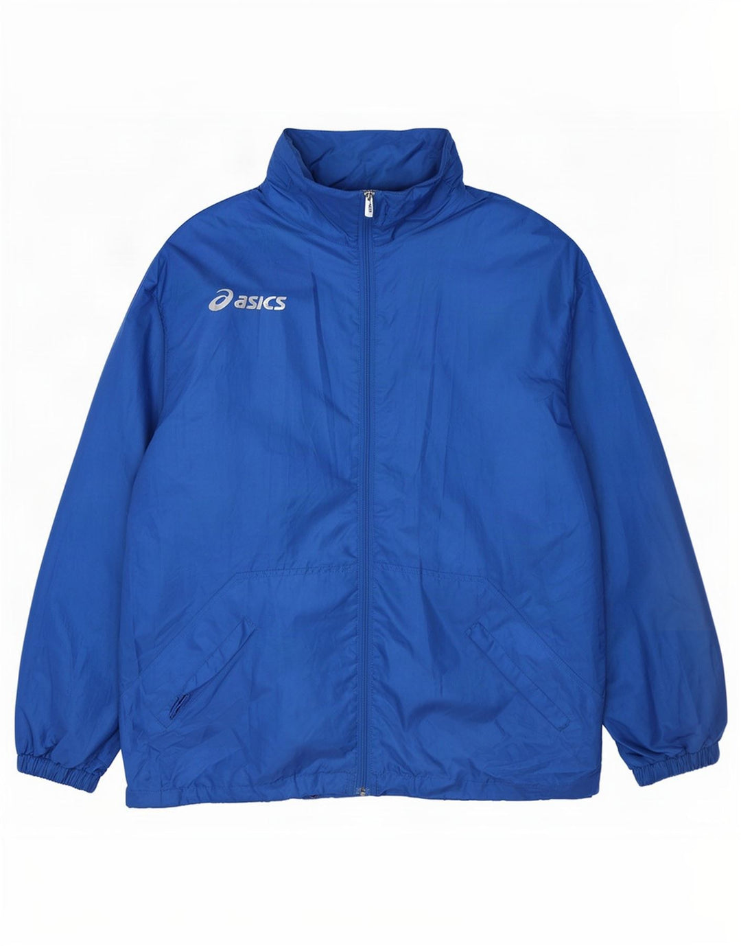 Asics Regnjakke med hætte til mænd UK 40 Large Blue Polyester