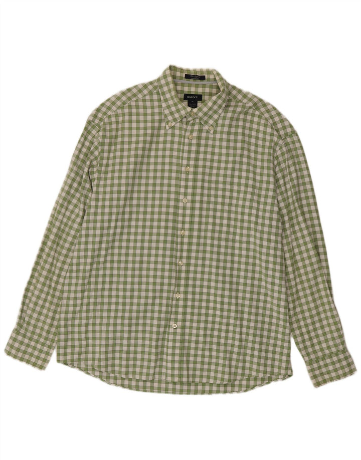 Gant Herre Regular Fit skjorte XL Grøn Gingham Bomuld