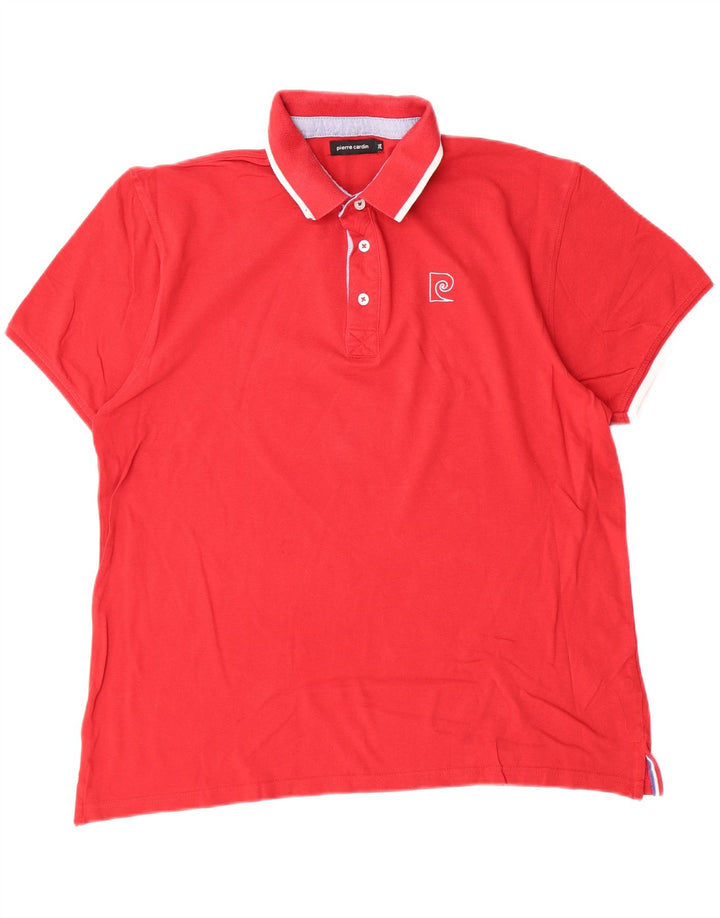 PIERRE CARDIN Mens Polo Shirt 2XL Red Cotton