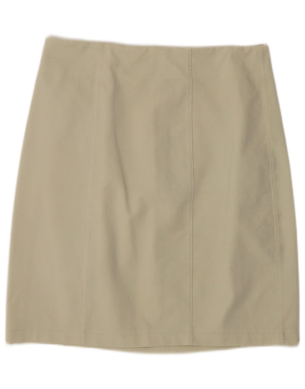 Vintage Dame Mini-nederdel Large W30 Beige Polyamid