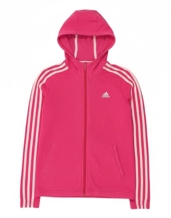 Adidas hættetrøje med lynlås til piger 11-12 år Pink Bomuld