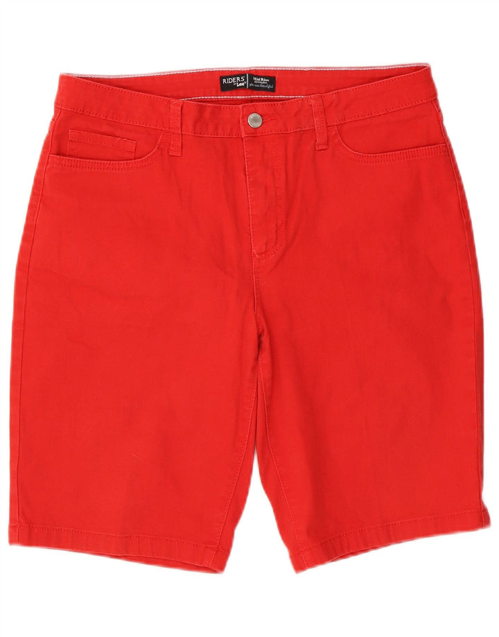 Lee Womens Riders Mid Rise Bermuda Shorts US 12 Large W32 Red Bomuld