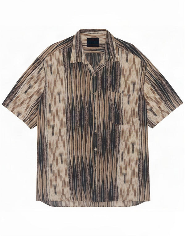 Vintage Mens Short Sleeve Shirt XL Multicoloured Striped