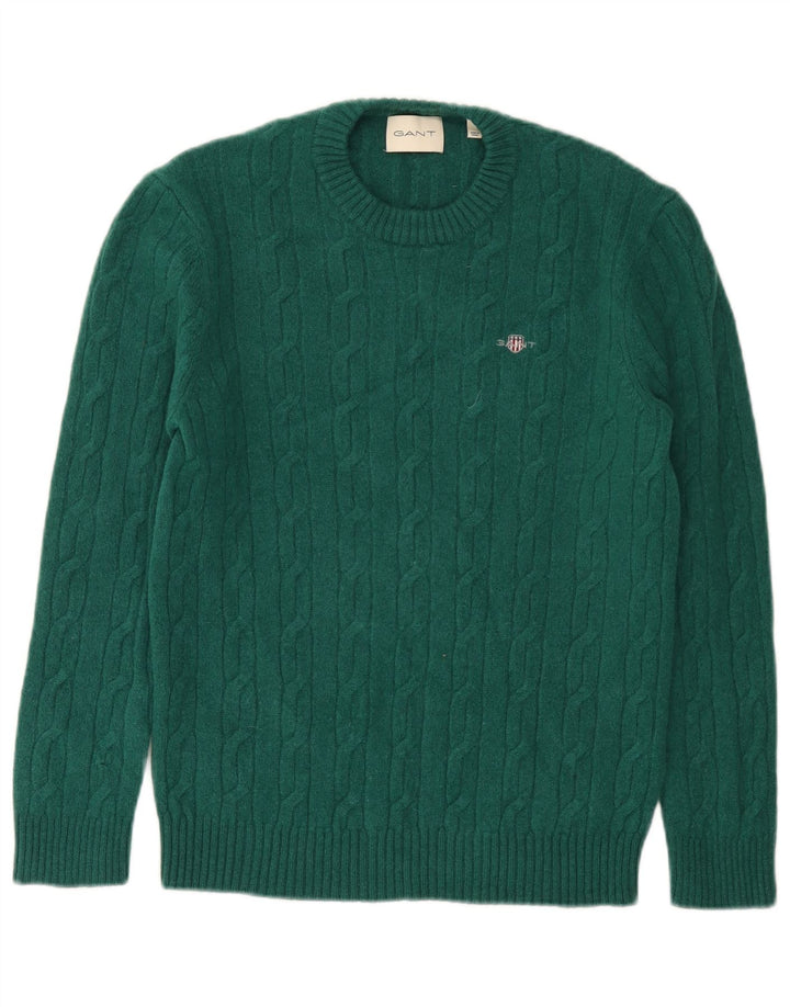 Gant Herre Regular Fit Jumper Sweater med rund hals lille grøn uld