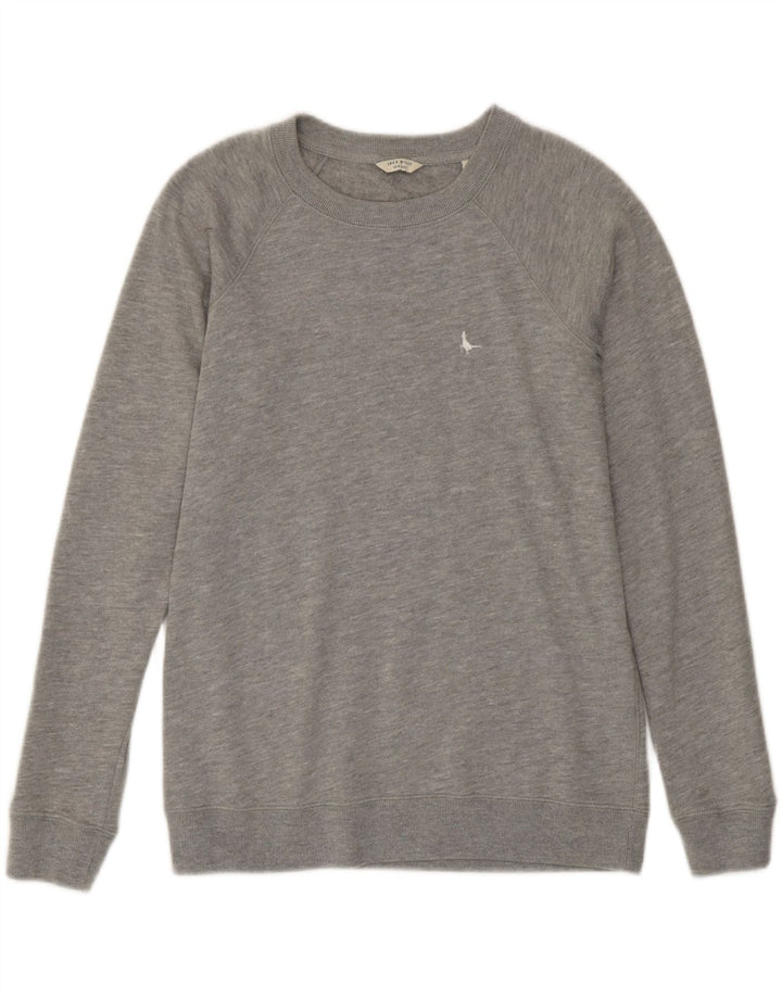 Jack Wills Dame Sweatshirt Jumper UK 10 Lille Grå Bomuld