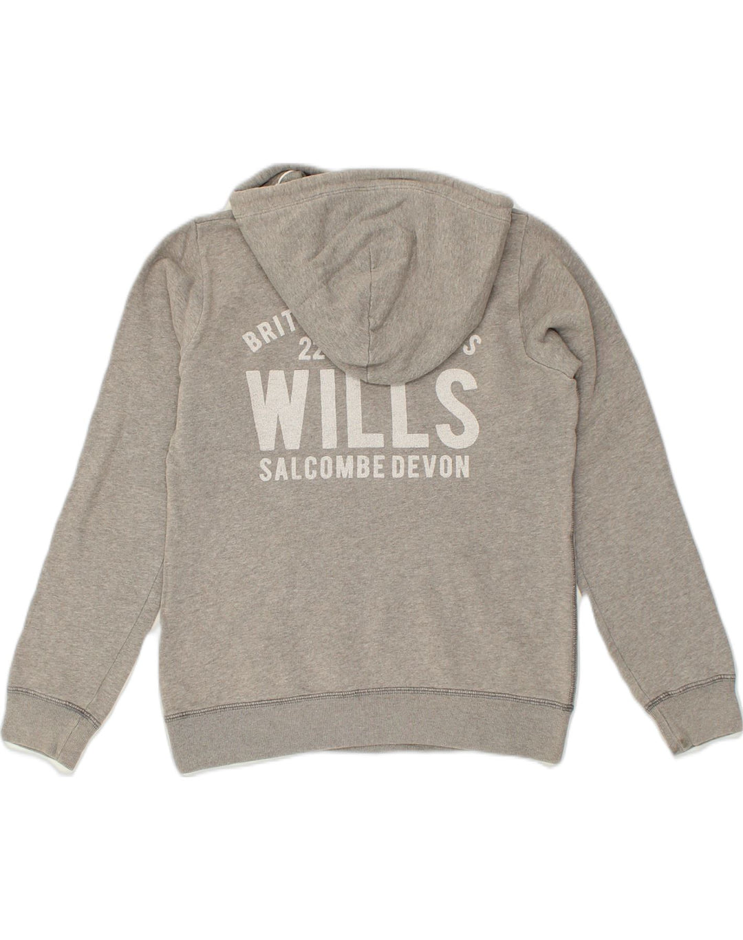 JACK WILLS Womens Graphic Hoodie Jumper UK 10 Small Grey Cotton | Vintage Jack Wills | Thrift | Second-Hand Jack Wills | Used Clothing | Messina Hembry 