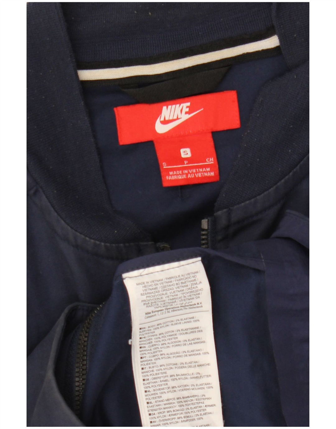 NIKE Bomberjakke til mænd UK 36 Lille marineblå bomuld