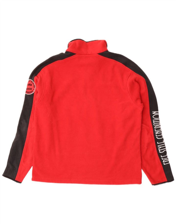 Danilo Trevigliani Herre Grafisk Fleece Jumper Stor Rød Colourblock