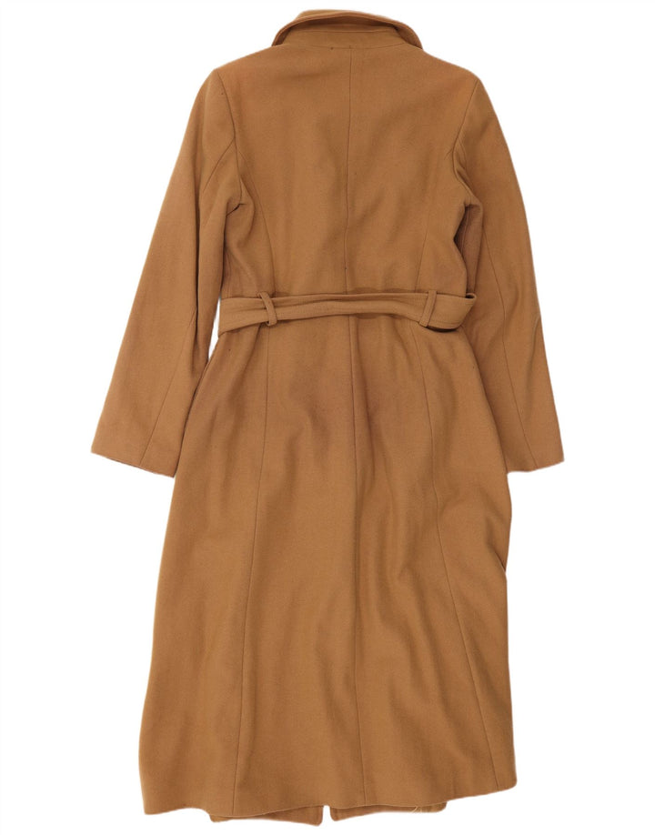 Benetton Dame Dobbeltradet Frakke IT 44 Medium Beige Uld