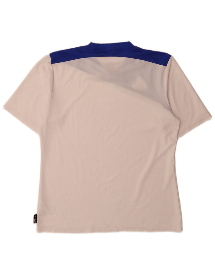 Adidas Herre Climalite T-Shirt Top Medium White Colourblock Polyester