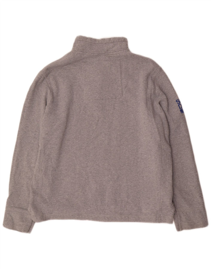 SUPERDRY Herre grafisk knap-hals sweatshirt 2XL grå Flecked