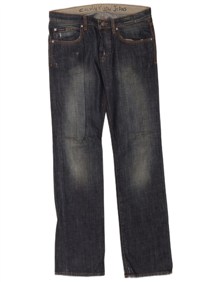 Calvin Klein Straight Jeans til mænd W33 L34 Marineblå bomuld