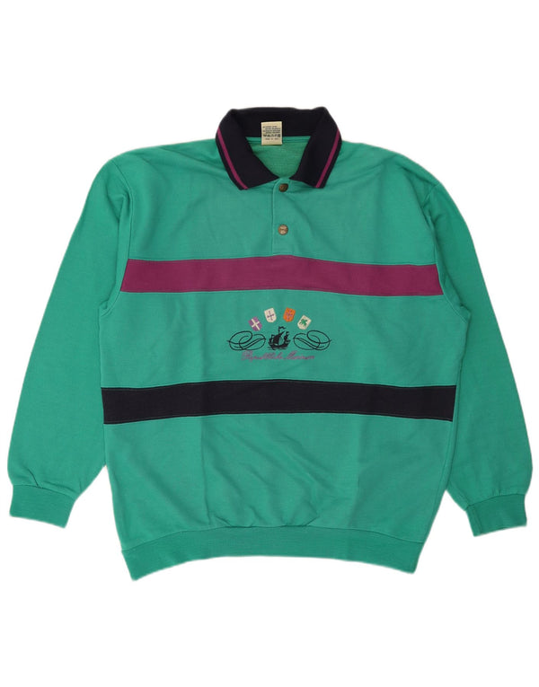 Campagnolo Herre Sweatshirt Jumper UK 40 Medium Turkis Colourblock