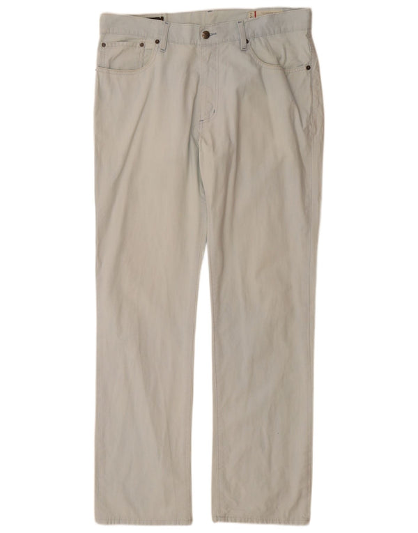 Marlboro Classics Mens Straight Casual Trousers W36 L34 Blue Cotton