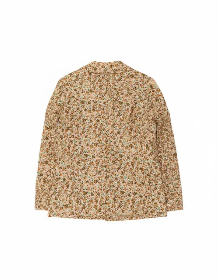 Vintage dame 5-knaps blazerjakke UK 12 Medium Beige Floral