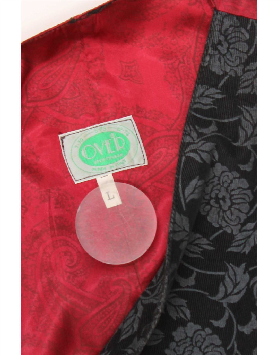 Vintage vest til mænd, stor sort blomster