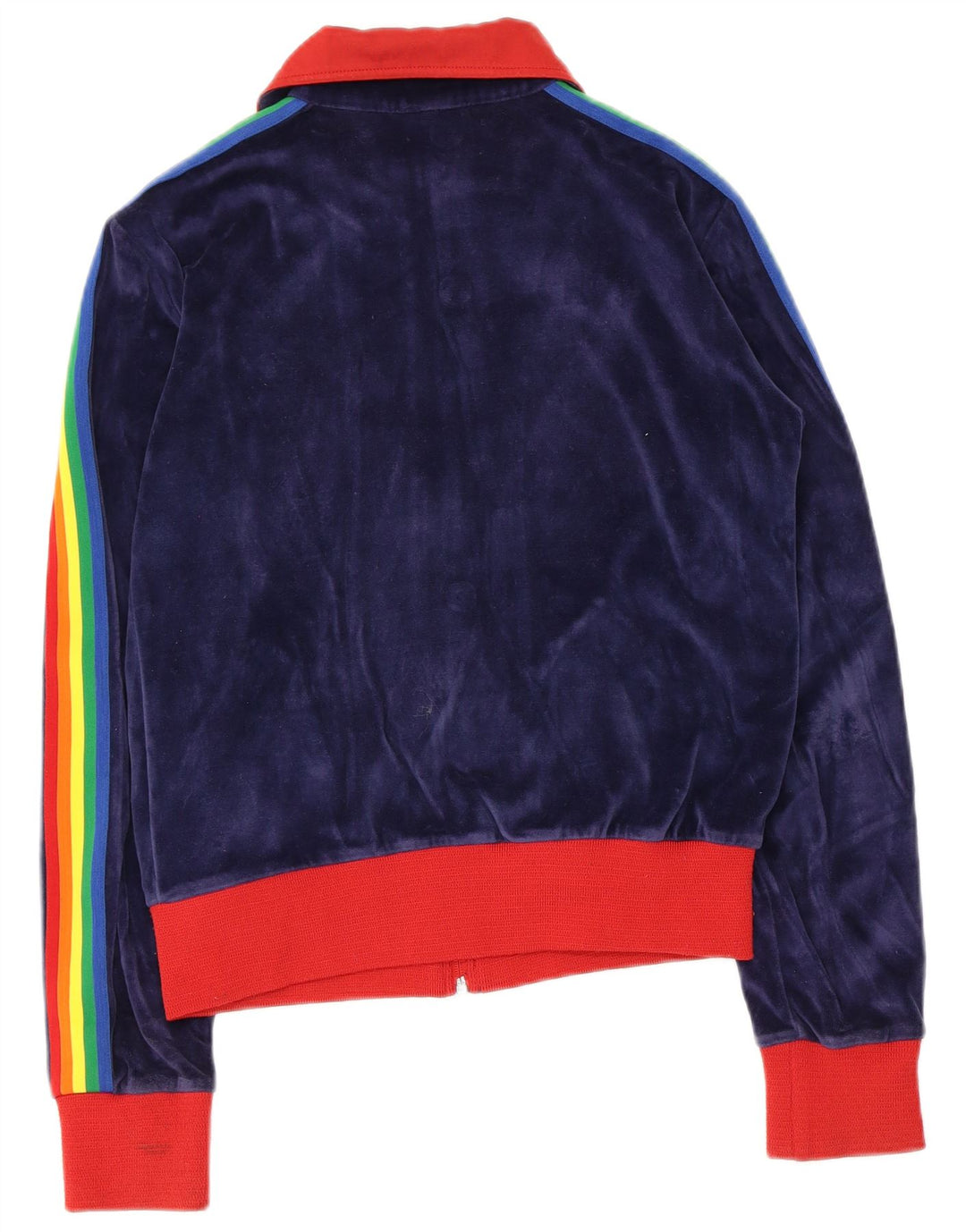 Vintage træningsdragt topjakke til kvinder UK 14 Medium Navy Blue Colourblock