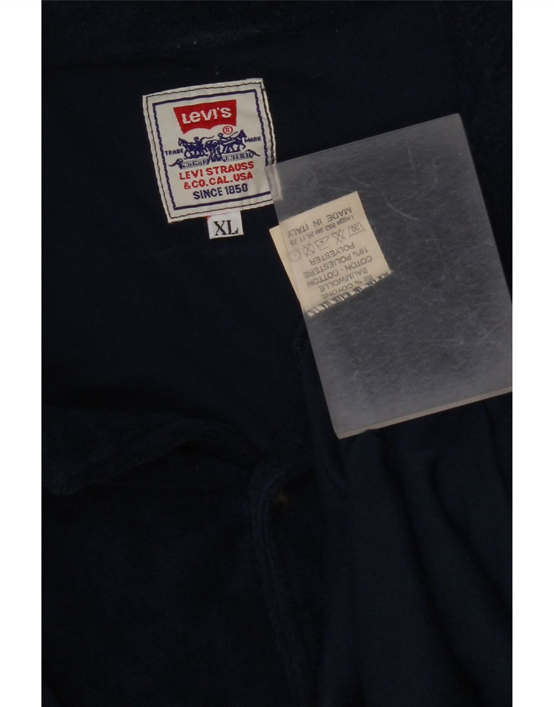 LEVI'S kortærmet herreskjorte XL marineblå bomuld