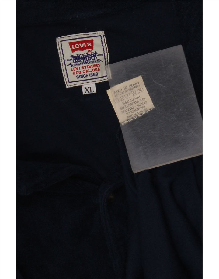 LEVI'S kortærmet herreskjorte XL marineblå bomuld